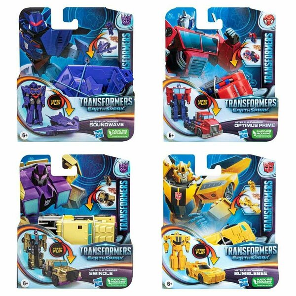 Hasbro Transformers EarthSpark 1-Step Flip Toy, Assorted Color - 8 Piece HSBF6229